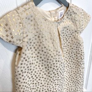 GAP Gold Metallic Cap-Sleeve Dress, Size 2T.
